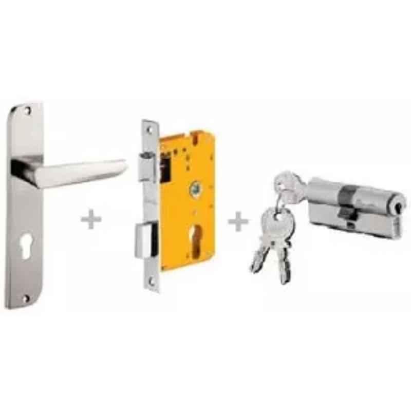 Dorset ML Series Amy 70mm Stainless Steel Patina Finish Door Handle Lock Set with Both Side Key Cylinder, ML AMY (Pack of 2)