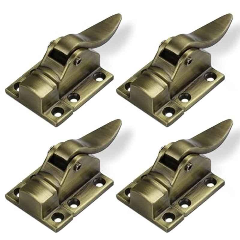 Plantex Zinc Alloy Antique Brass Cabinet Latch for Kitchen Cabinets & Cupboards (Pack of 4)
