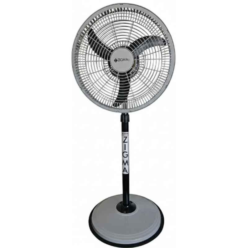 Zigma Turbo Elegance Light Grey High Speed Pedestal Fan with 1 Year Warranty, Sweep: 400 mm