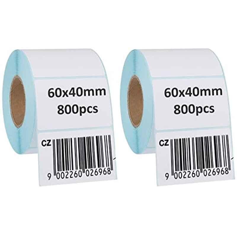 Rubik 1600Pcs 60x40mm Direct Thermal Printer Labels Sticker Roll