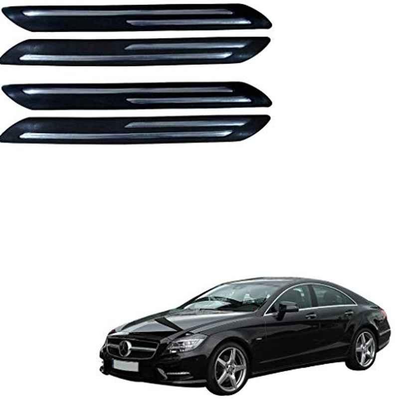 Kozdiko 4 Pcs PVC Black Double Chrome Finish Car Bumper Protector Set for Mercedes Benz CLS-Class