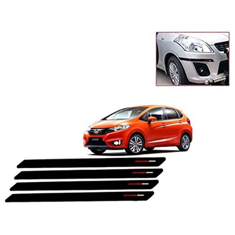 Kozdiko 4 Pcs Black & Red Bumper Protector Set for Honda Jazz