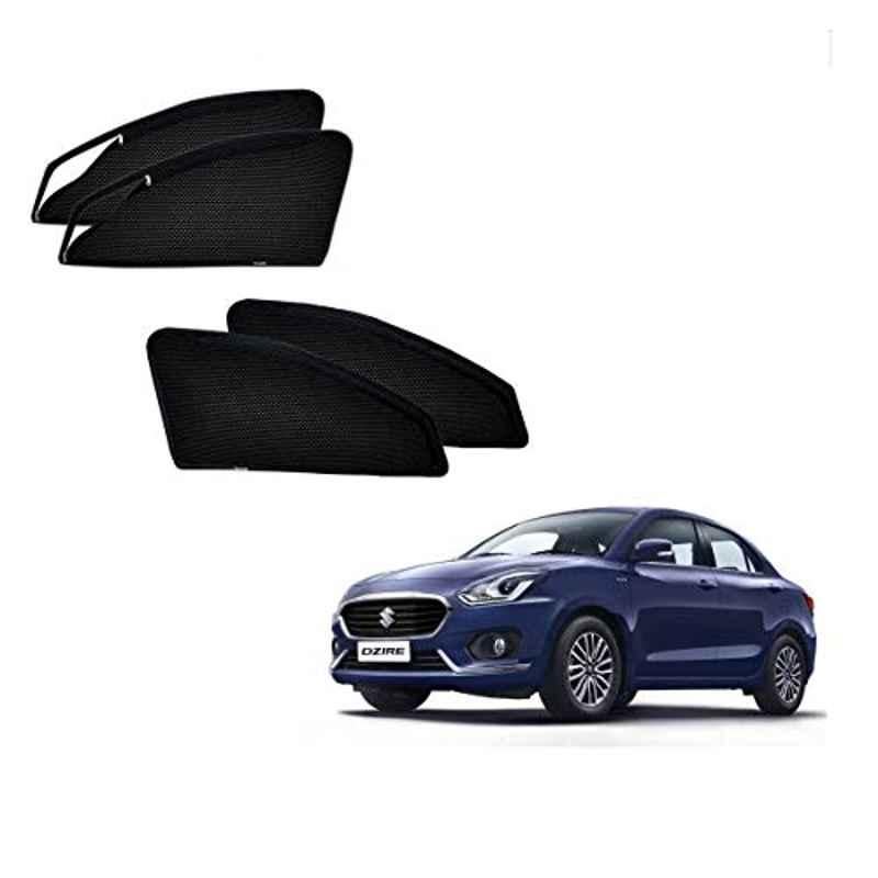 Kozdiko 4 Pcs Polyester Magnetic Zipper Car Sunshade Curtain Set for Maruti Suzuki Swift Dzire 2017-Present