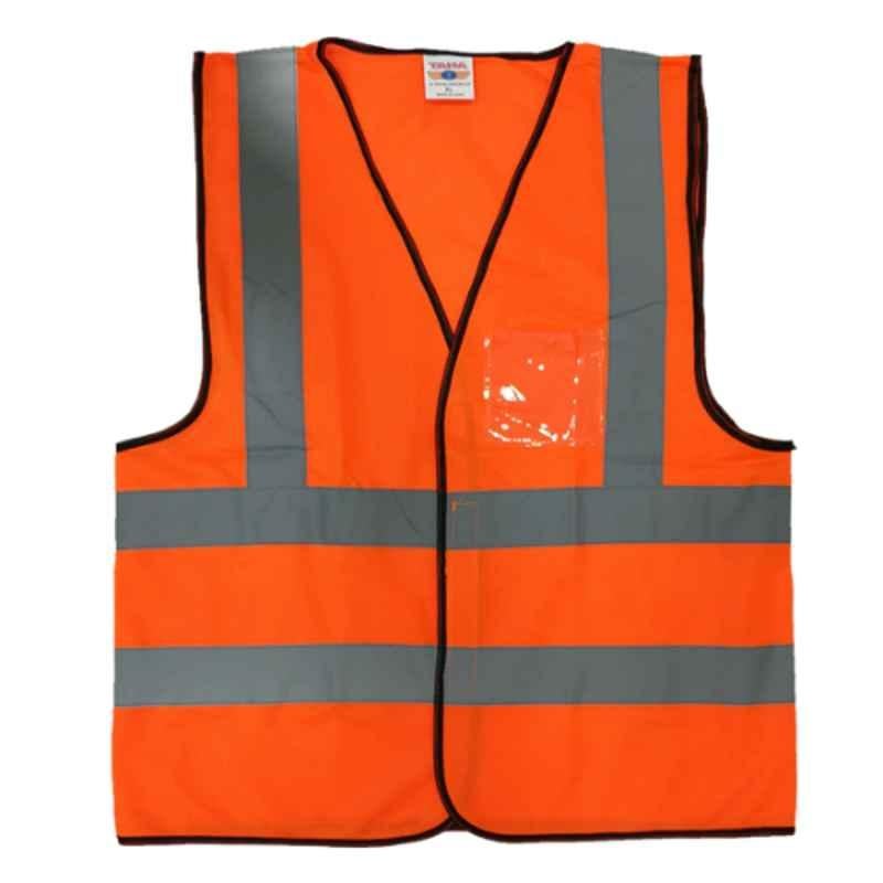 Taha Polyester Orange Solid 2.0 Safety Jacket, Size: 2XL