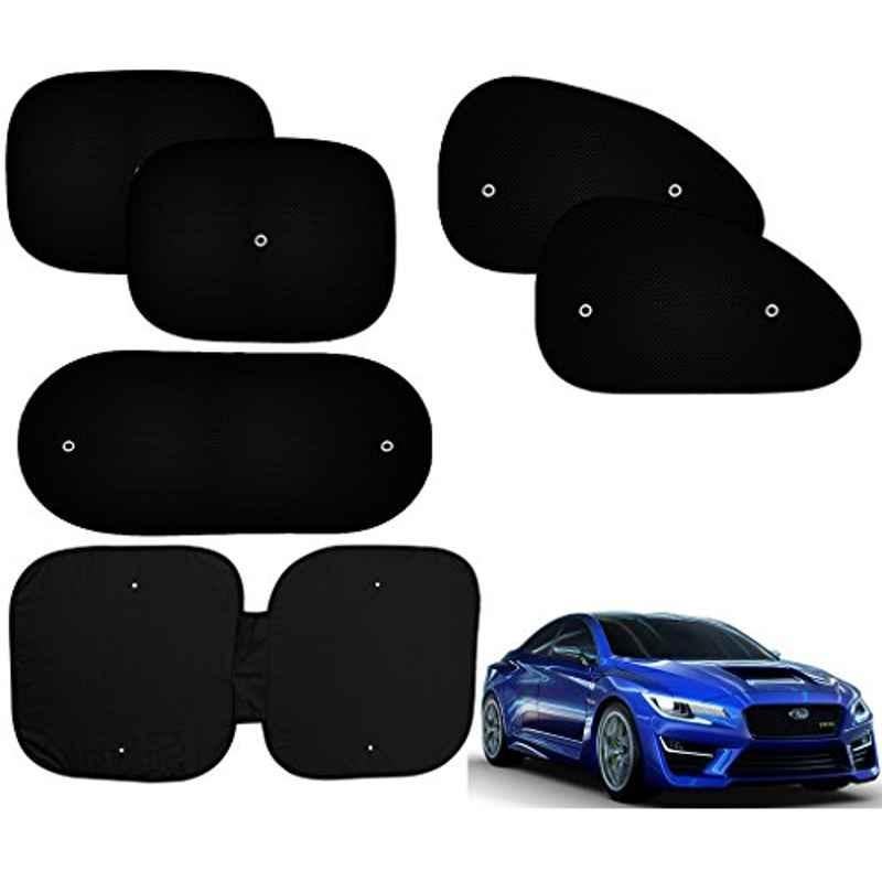 Auto Pearl 6 Pcs PVC & Mesh Black Window, Front & Rear Sun Shade Set for Subaru WRX