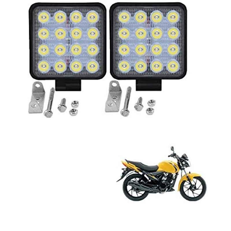 Kozdiko 2 Pcs 48W 16 LED Square Bright Beam White Fog Light Set for Suzuki Slingshot Pluse, koz_93003
