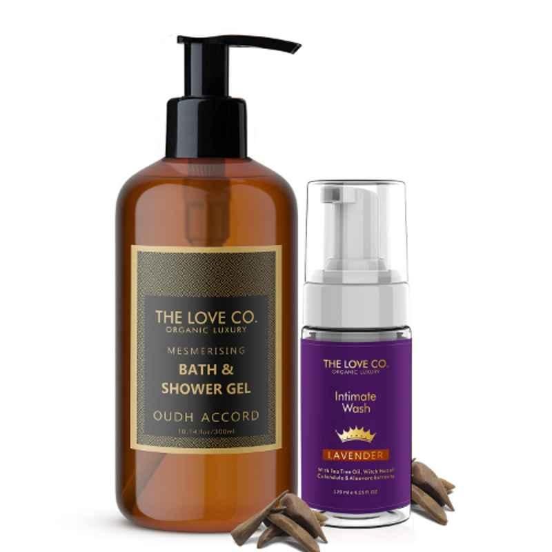 The Love Co. 2159 300ml Oudh Accord Body Wash & 120ml Lavender Intimate Wash Combo