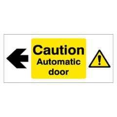 SUNSIGNS 600x300mm Vinyl & Sun Board Caution Automatic Door Right Signage, SN0206VNLM1HPIABS