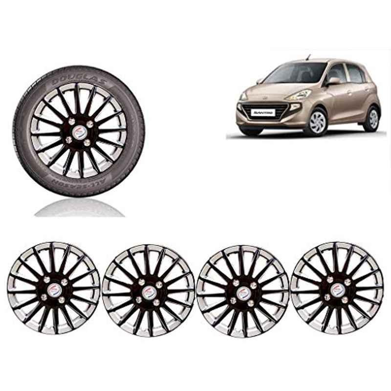 Auto Pearl 4 Pcs 14 inch ABS Black Car Wheel Cover Set for Hyundai Santro 2018 Sports Asta