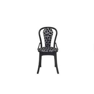 Supreme Pearl Super Premium Plastic Black Egg Chair without arm (Pack of 2)