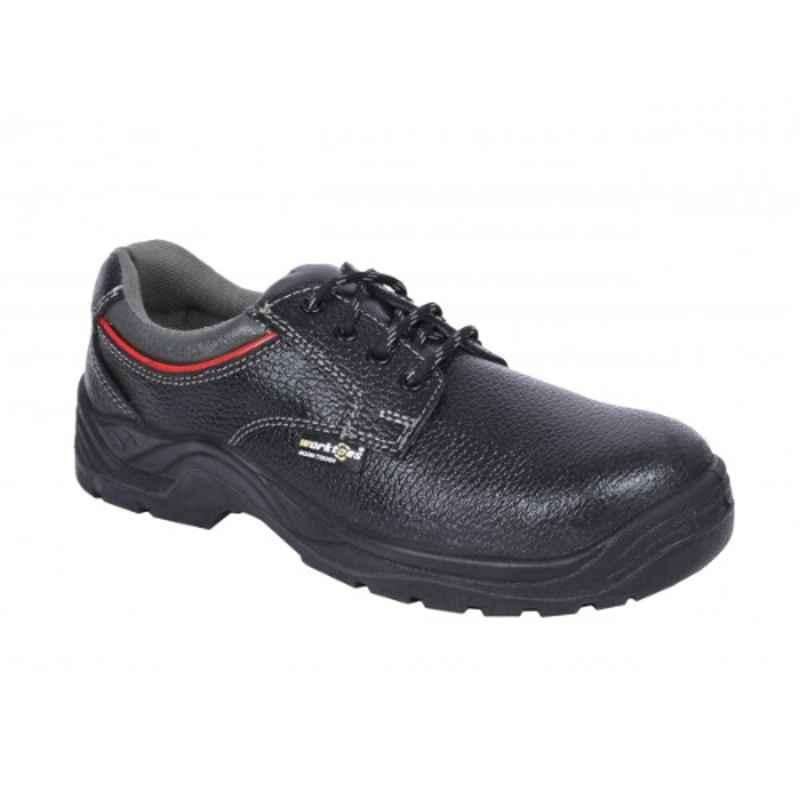 Worktoes Leather Black Safety Short Shoes, Size: 41