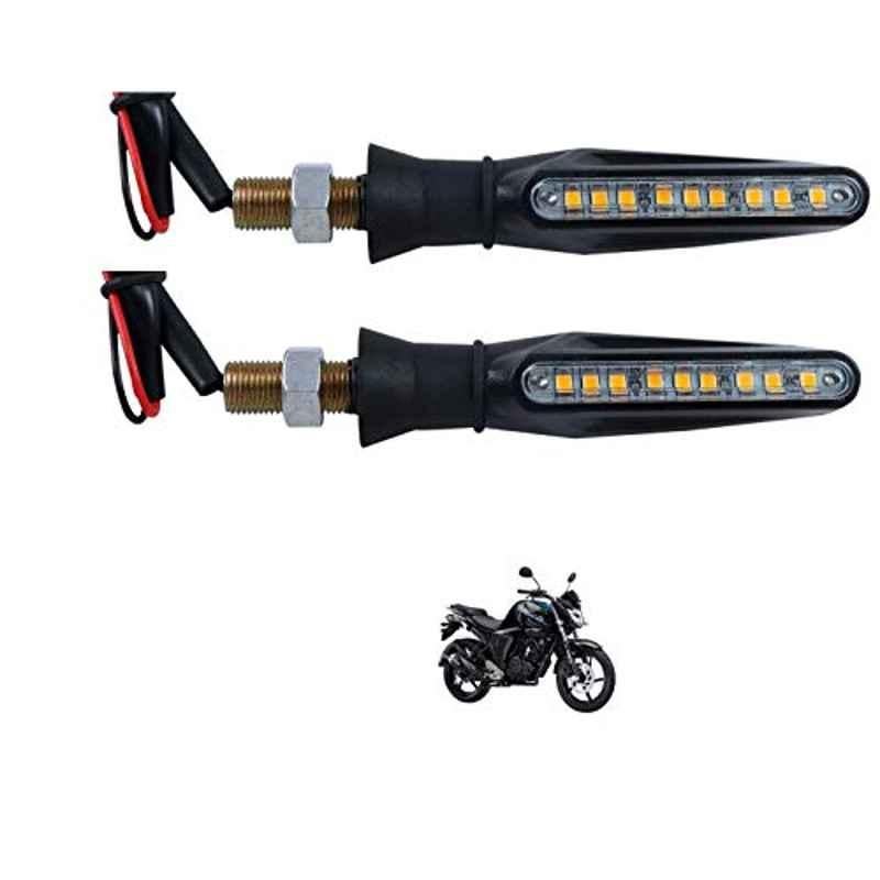 Kozdiko 4 Pcs Plastic Front & Rear Side Sleek Yellow Bike Indicator Set for Yamaha FZ S