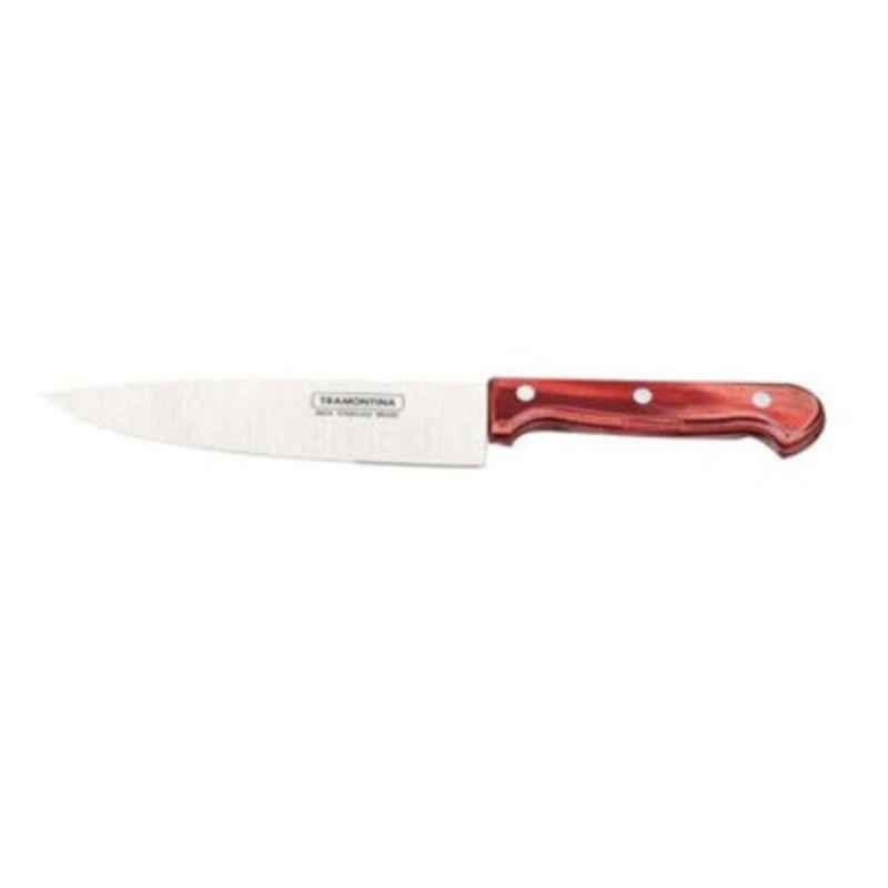 Tramontina 7 inch Red & Silver Stainless Steel Knife, 7891112020580