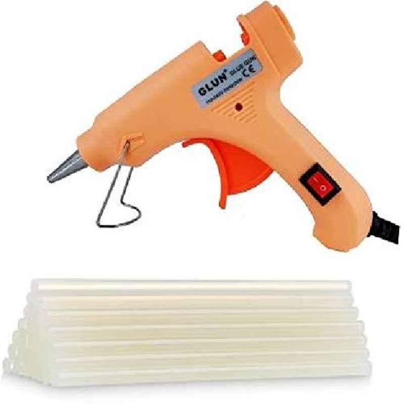 Glun 20W Glue Gun with 10 Pcs Transparent Glue Sticks