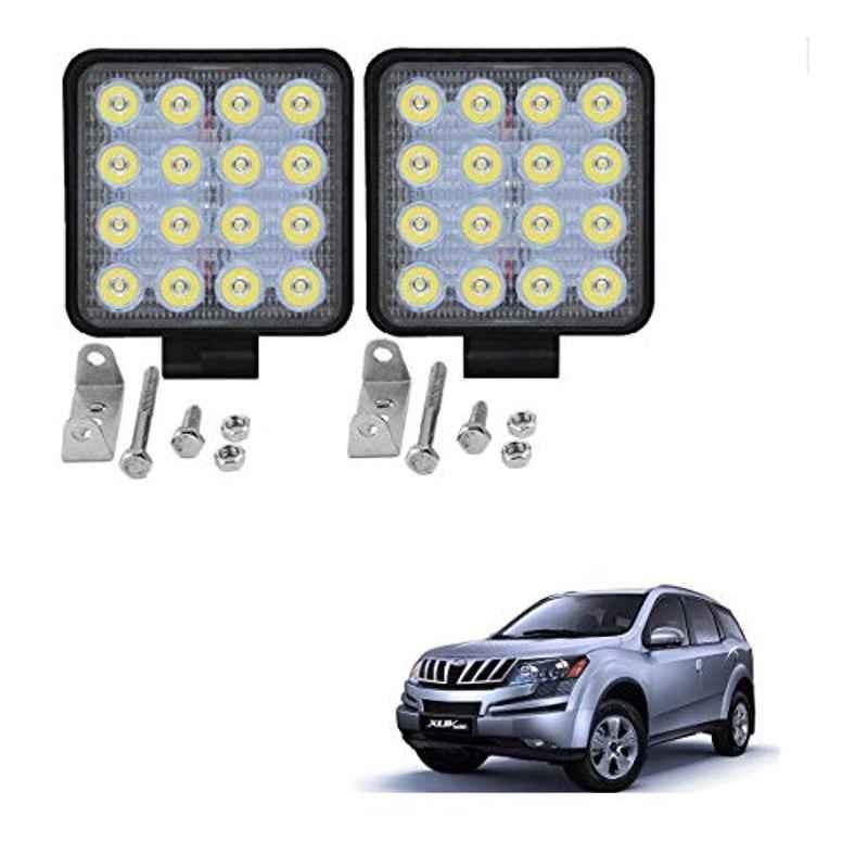 Kozdiko 2 Pcs 48W 16 LED White Bright Beam Square Fog Light Set for Mahindra XUV 500, koz_92774