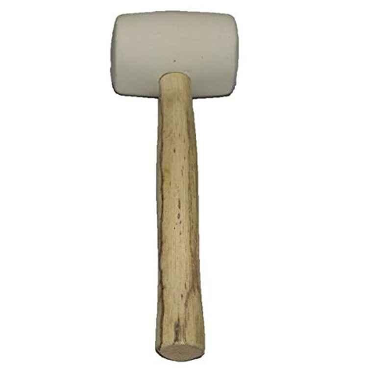 FHT 12 Oz Rubber Mallet Hammer with Wooden Handle