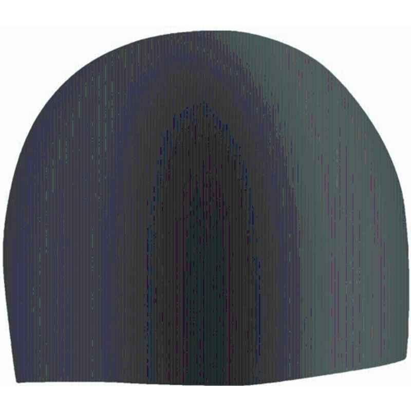 Matrica Solid Silicone Black Waterproof Swimming Cap for Adult Men & Women, Size: Free
