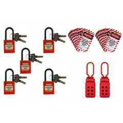 Telly Safety 27 Pcs Polyvinyl Chloride Red Lockout Tagout Safety Lock Kit
