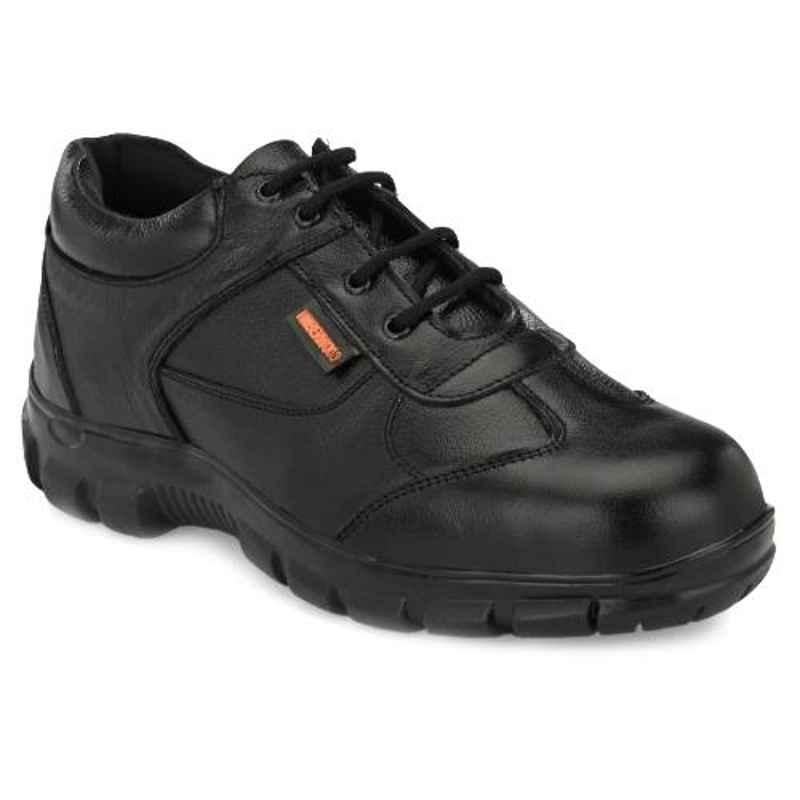 Timberwood TW43 Leather Steel Toe Airmix Sole Black Work Safety Shoes, Size: 8