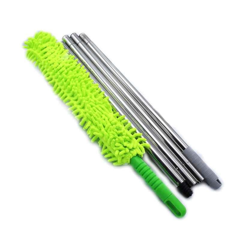 iLife Microfiber Feather Stainless Steel Pole Green Duster with Telescoping Extension