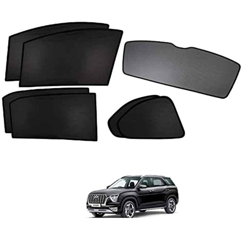 Kozdiko 5 Pcs Mesh Black Fixed Window & Rear Sun Shade Set for Hyundai Alcazar