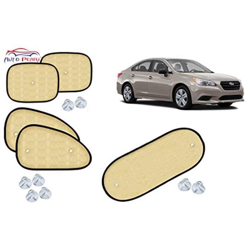 Auto Pearl 5 Pcs PVC & Mesh Beige Window & Rear Sun Shade Set for Subaru Legacy