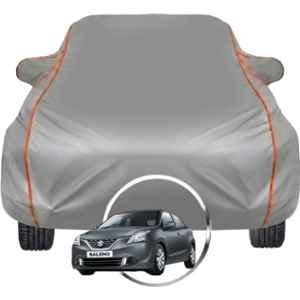 Allextreme Polyester Grey Piping Car Cover with Triple Stitched Reflective Piping for Maruti Nexa Baleno Fits All Model & Year, MS-BALENO-BLK