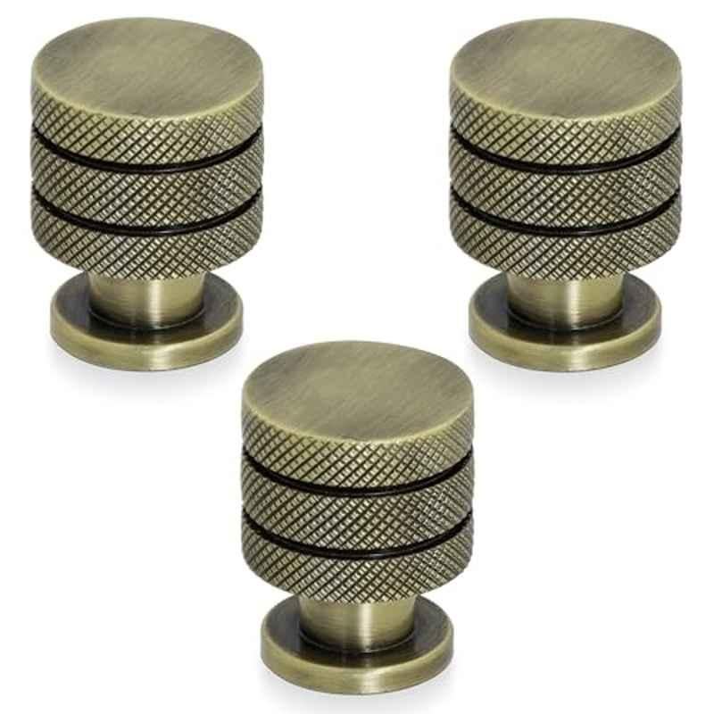 Plantex Knobs for Drawer/Drawer Knobs/Cabinet Knobs/Drawer knobs Handle/Pull-Push Knobs for Home/Office Drawers (Pack of 3) Antique Brass