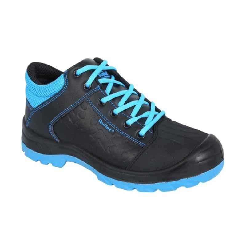 Vaultex BUC Steel Toe Black & Blue Safety Shoes, Size: 39