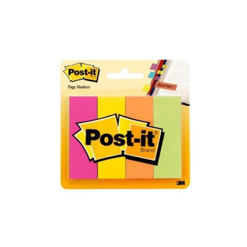 3M Post-it 671-4AF 4Pcs Assorted Fluorescent Color Page Marker Pad Set