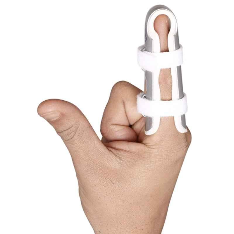 Fidelis Healthcare Elastic Silver & White Finger Frog Splint, FA045-300S, Size: L