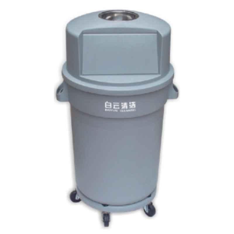 Baiyun 63x50x109cm 120L Gray Circular Garbage Can, AF07518