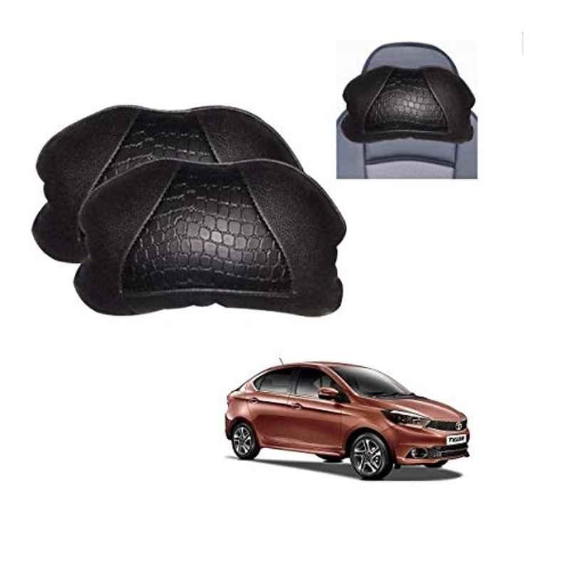 Kozdiko 2 Pcs Black Neck Rest Cushion Pillow Set for Tata Tigor
