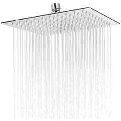 IRIS 8x8 inch Stainless Steel Chrome Finish Ultra Slim Shower Head without Arm