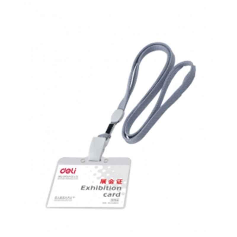Deli 50pcs Grey PVC ID Pass Holder with String box, E5756
