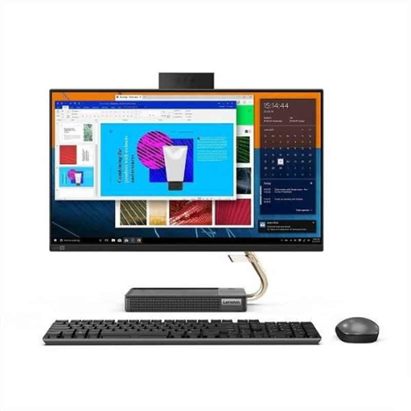 Lenovo AIO5 Black Desktop with 16GB/256GB SDD/1TB HDD/Intel Core i7-11700T & 23.8 inch Display, F0G3009PAX
