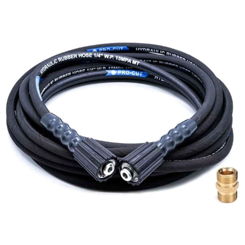 JPT 8m Rubber Black Pressure Washer Hose Pipe with M22 Adaptor