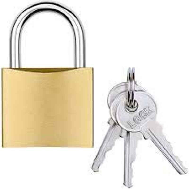 Golden Padlock With 3 Key (25mm)