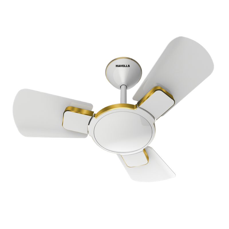 Havells Enticer 65W Pearl White Gold Decorative Ceiling Fan, FHCENSTPWG24, Sweep: 600 mm