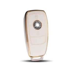 Flymaster Thermoplastic Polyurethane White TPU Car Key Cover, WHITE-TPURKE-41