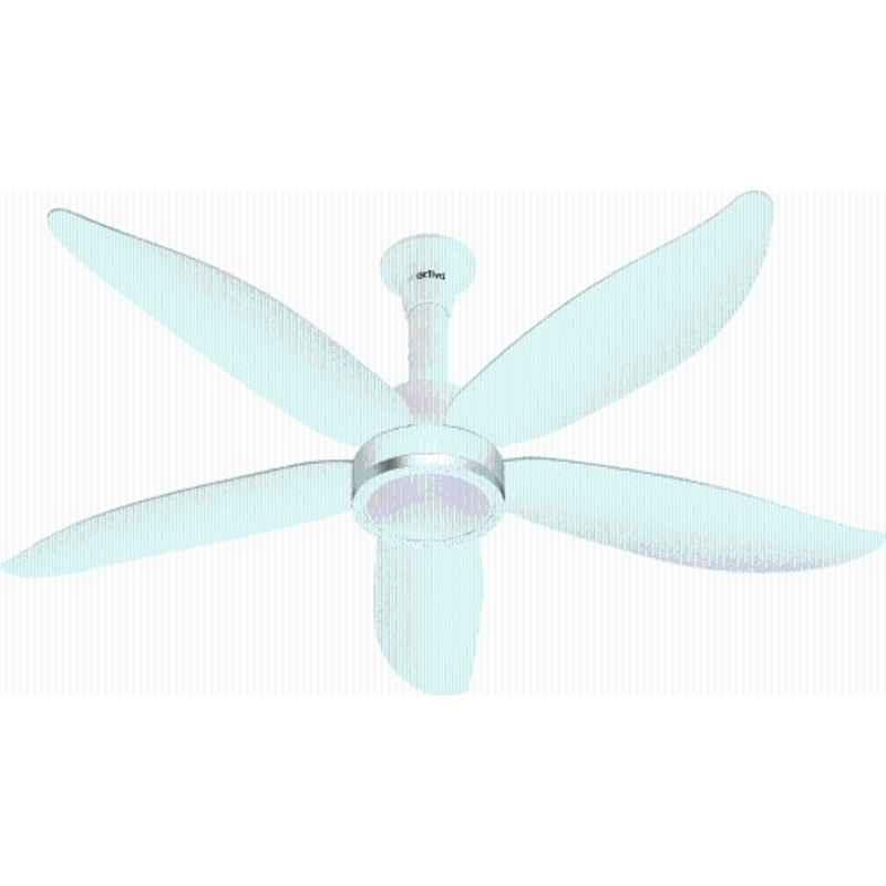 Activa Aero Five 28W 380rpm ABS White Pearl 5 Star BLDC Ceiling Fan with Remote, LED Light & 5 Years Warranty, Sweep: 1200 mm