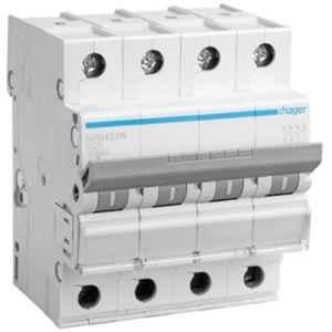 Hager 63A Four Pole B Curve h3 MCB, NBN463N, Breaking Capacity: 10 kA