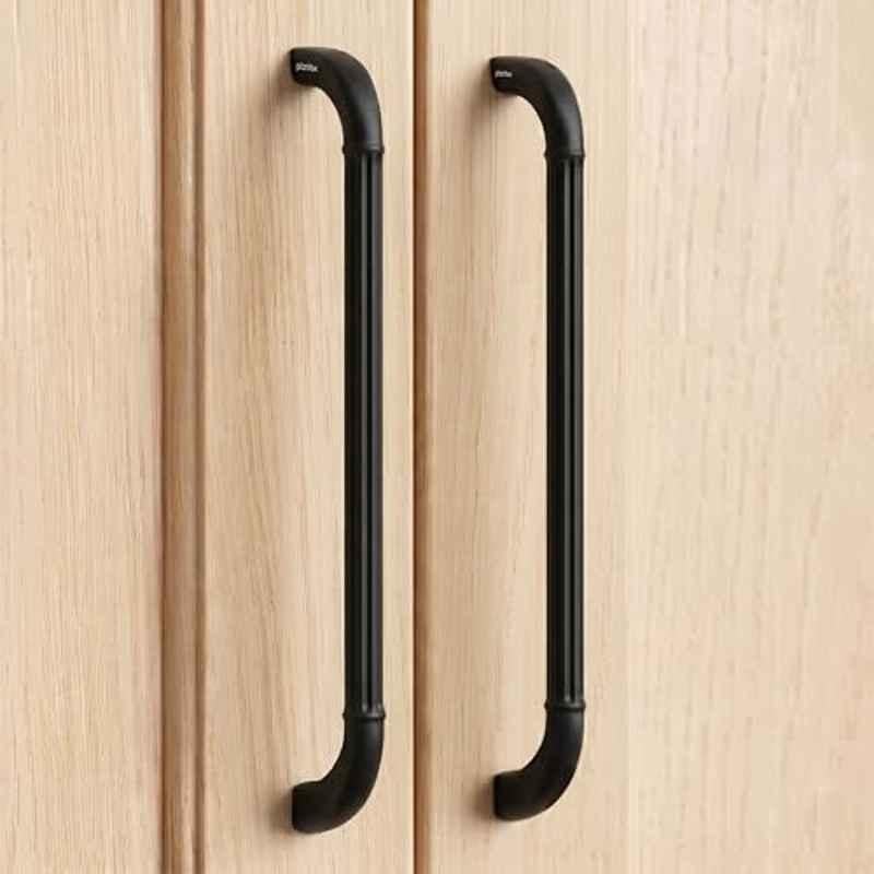 Plantex 224mm Zinc Black Powder Coated Finish Pull Cabinet Handle for Home & Office, APS-PH-105-BLCK-224MM-PK2 (Pack of 2)