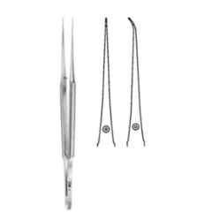 Alis (0.6mm) 18cm/ 7 inch Micro Suture Tying Forceps with Platform 1: 2 Teeth Straight, A-GEN-267-18