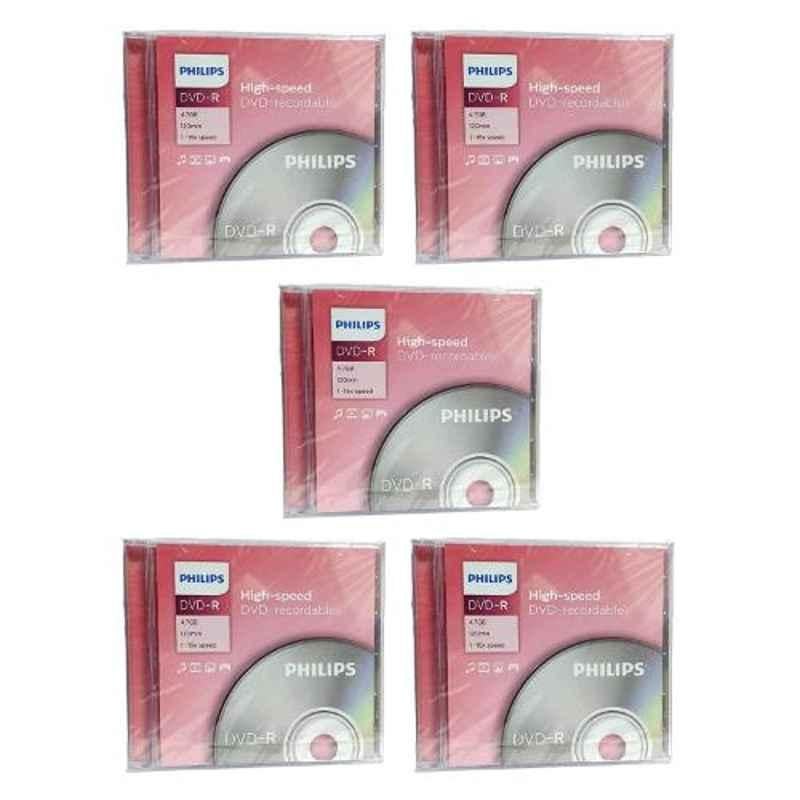 Philips DVD-R 4.7GB Jewel Case 16x DVD Recordable, (Pack of 10)