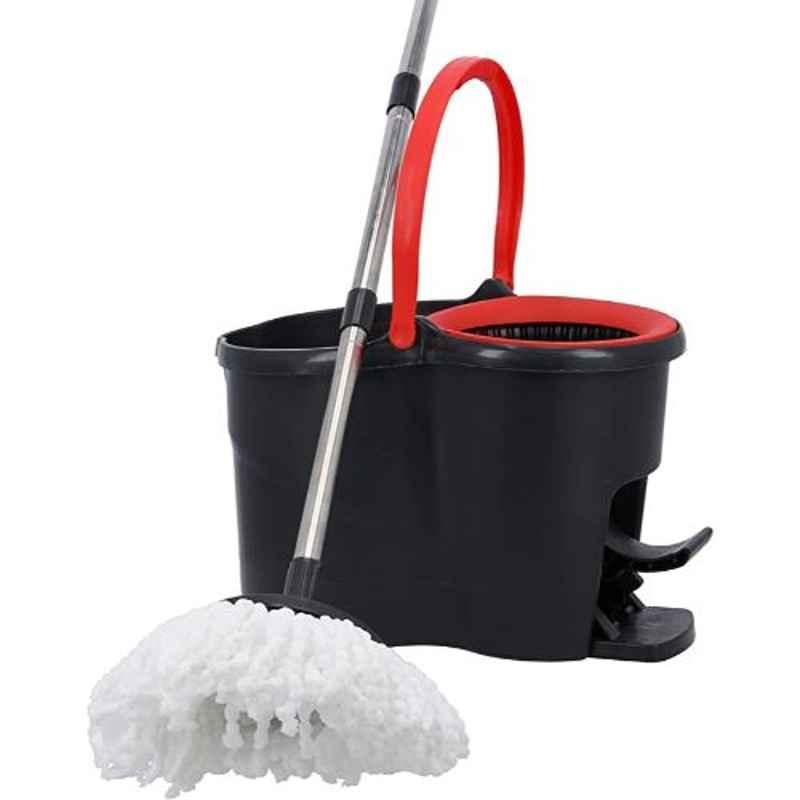 Royalford RF10105 16L Red & Black Turbo Spin Mop with Bucket