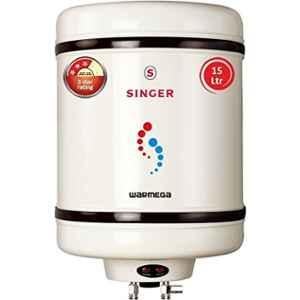 Singer Warmega 2000W 15 Litre ABS Powder Coated White Storage Water Geyser, SWH15SMWT