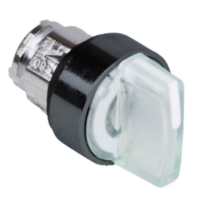 Schneider Harmony Xb4 Black Head Integral LED Spring Return To Center Illuminated Selector Switch, ZB4BK15137