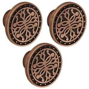 Plantex Knobs for Drawer/Round Drawer Knobs/Knobs for Cabinets/Pull-Push Knobs for Kitchen/Bedroom Drawer (Pack of 3) DTK-301, Antique Copper