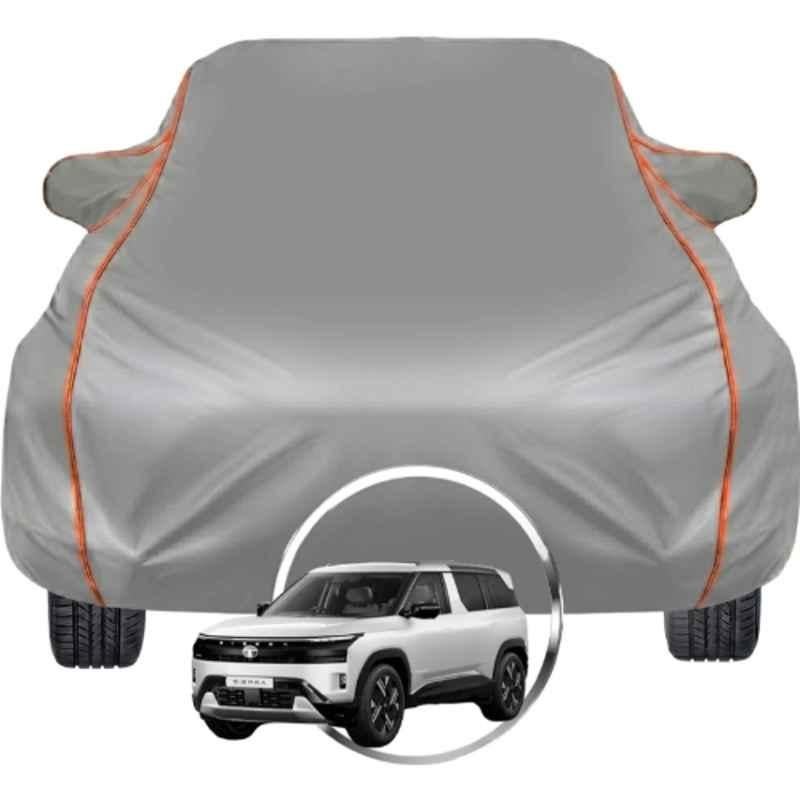 Allextreme Polyester Grey Car Cover with Triple Stitched Reflective Piping for Tata Sierra Fits All Model & Year, TATA-SRR